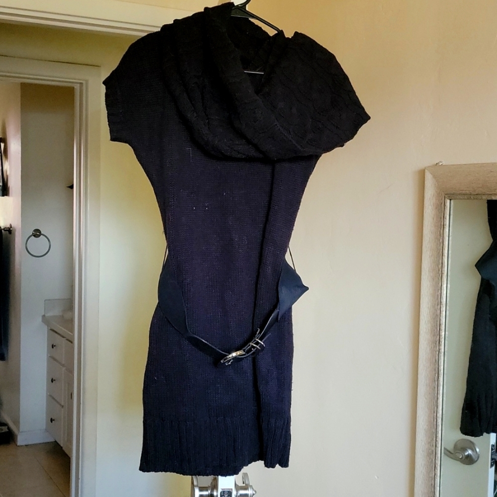 Black knit dress